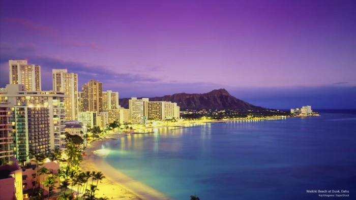 Waikiki Beach at Dusk Oahu Beaches 2k