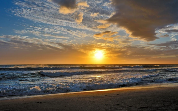 beach computer desktop backgrounds sea sky sunset water 2k