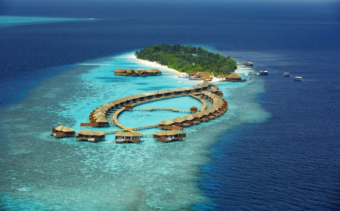 island with houses during daytime resort beach sea nature 2k
