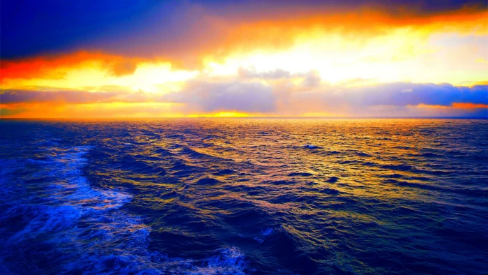 nature sunset sky sunrise clouds landscape horizon water 2k