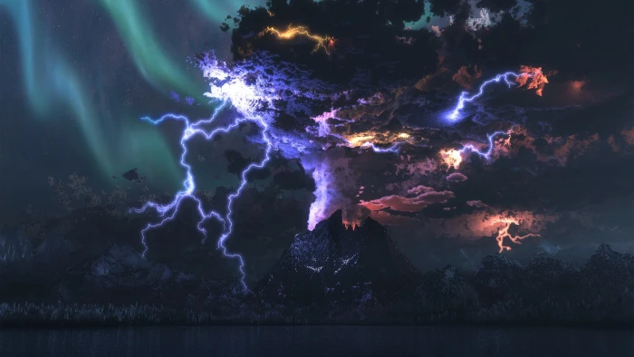 widescreen nature water night beauty in 2k