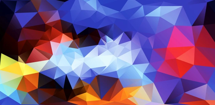 abstract low poly geometry colorful digital art 2k 4k