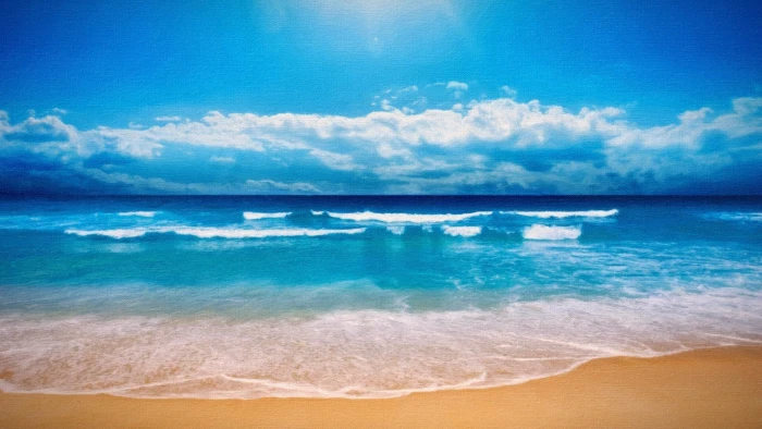 beach sea horizon sky clouds water cloud land 2k