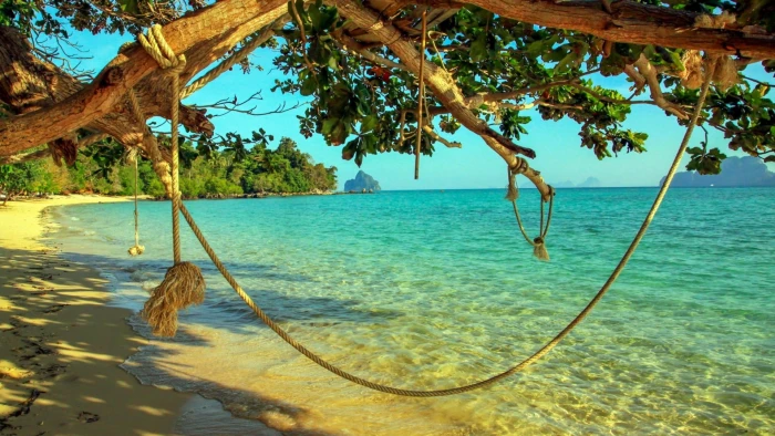beige rope nature water sea beach landscape ocean sky 2k