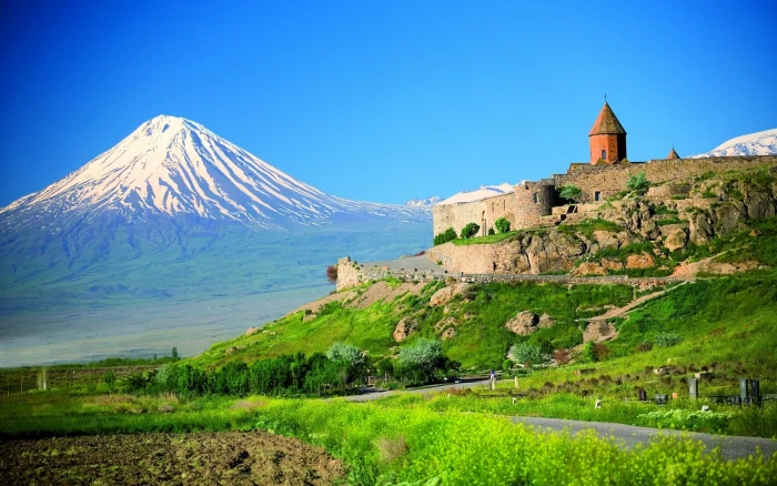 brown castle nature landscape Mount Ararat architecture built structure 2k
