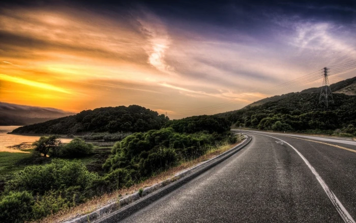 desktop backgrounds hd nature background road sky 2k