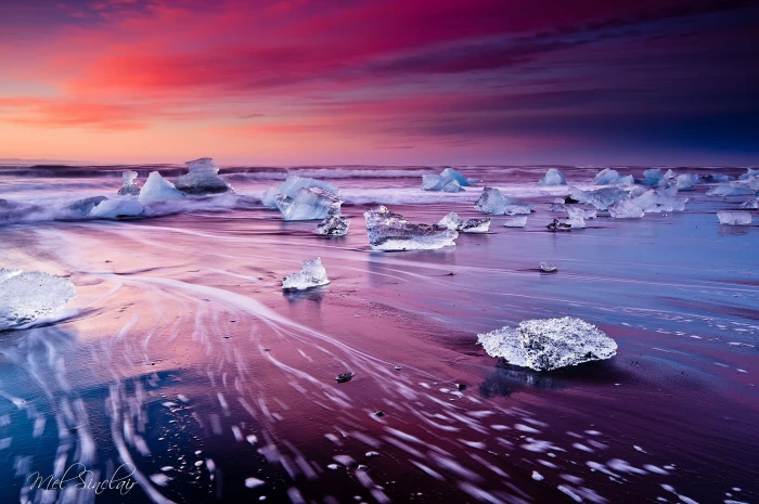 ice formations wave beach excerpt Iceland the glacial lagoon of J kuls rl n 2k