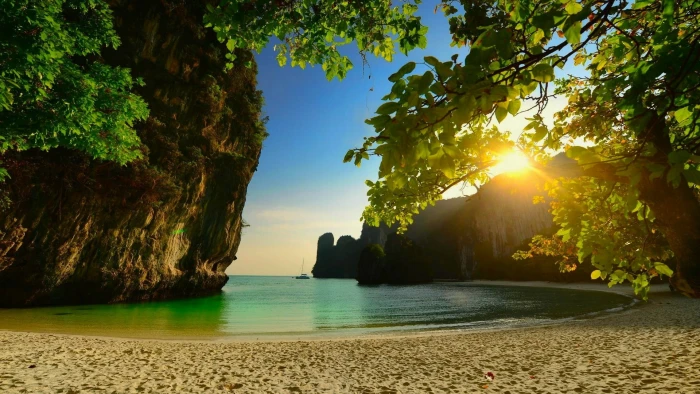 thailand andaman sea holiday vacation sand limestone bay 2k