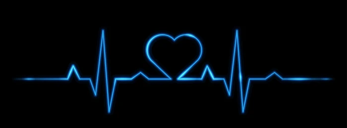 In Love heartbeat line illustration alive blue illuminated 2k 4k 5k 8k