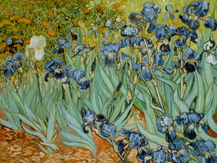 blue and green floral painting Vincent van Gogh classic art 2k