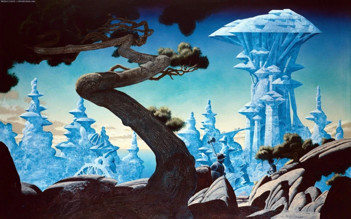 digital art fantasy Roger Dean nature trees branch 2k