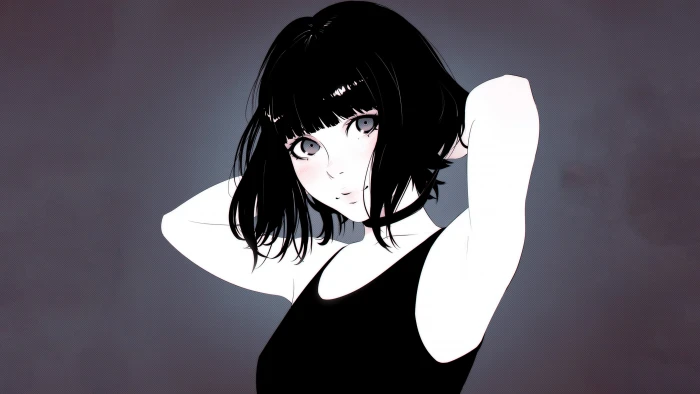 female anime character wallpapr digital art artwork simple background 2k