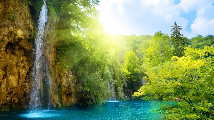 image HD nature scenery waterfall 2k