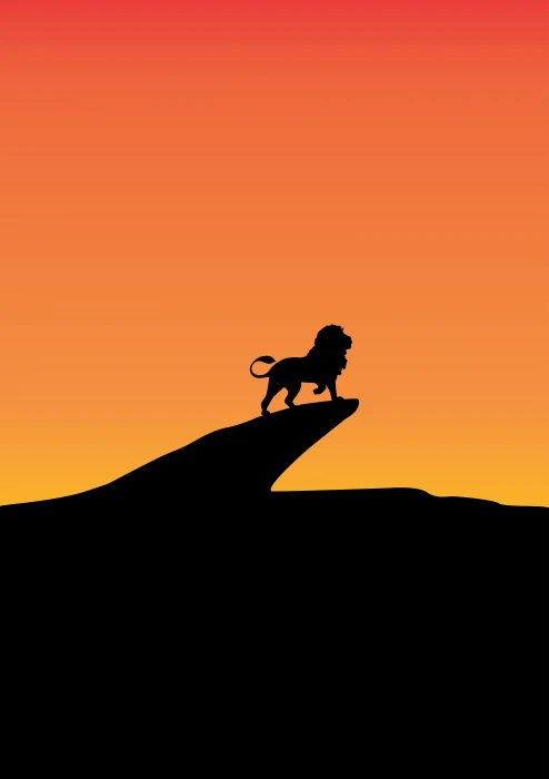 Lion King Silhouette Sunset 2k 4k 5k 8k
