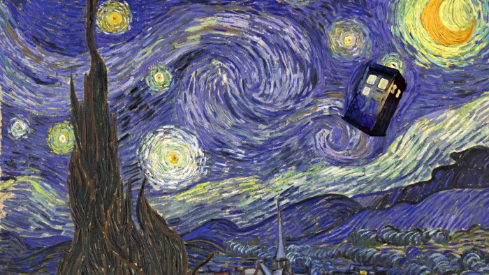 Starry Night by Vincent Van Gogh Doctor Who TARDIS abstract 2k