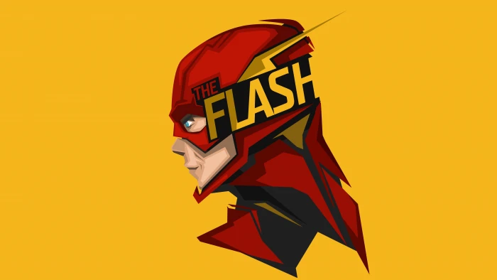 The Flash Minimal Artwork Headshot 2k 4k 5k 8k
