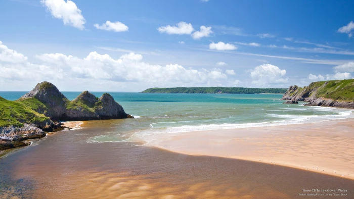 Three Cliffs Bay Gower Wales Beaches 2k