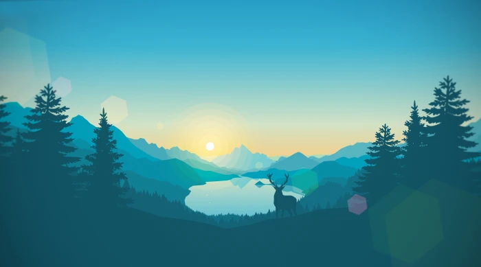 Wildlife Landscape Illustration Aero Vector Art Nature Lake 2k 4k