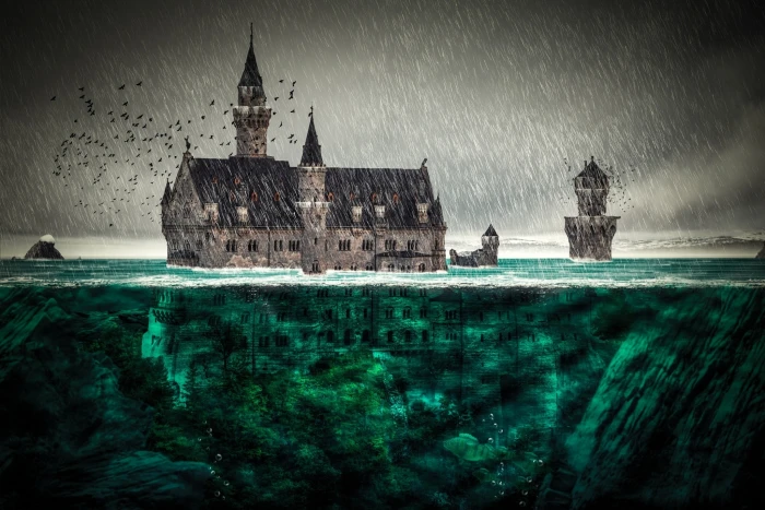 brown and black castle painting digital art fantasy architecture 2k