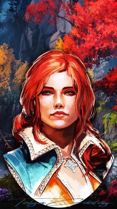 digital art artwork Triss Merigold Video Game Art video games