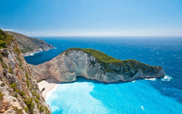 Greece Ionian Islands sea summer sky sunlight beautiful scenery 2k