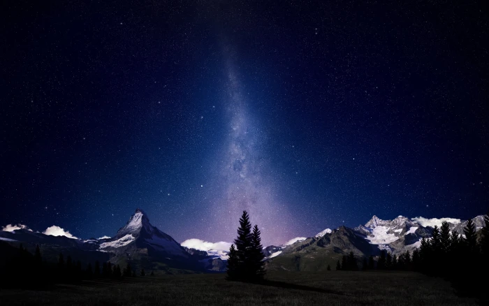snow top mountain wallpaper space landscape digital art 2k