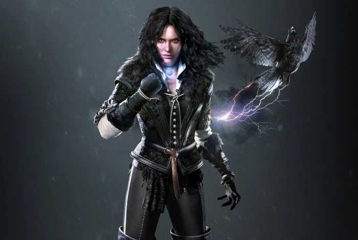 woman wearing black jacket illustration the witcher 3 wild hunt 2k