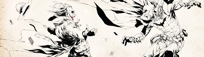 Batman and Joker digital wallpaper dual monitors multiple display 2k 4k