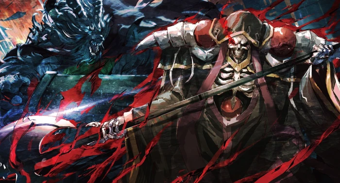 Overlord anime Ainz Ooal Gown fantasy art skull demon 2k