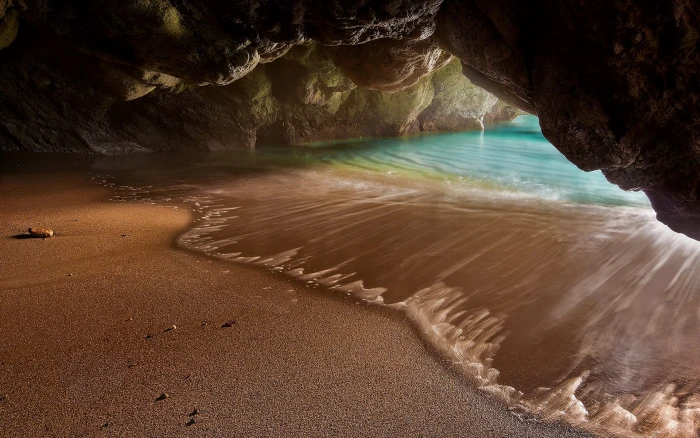 body of water nature landscape cave beach sea sand rock 2k