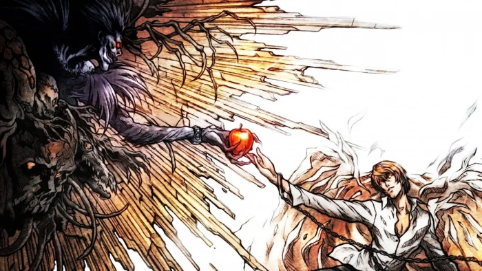 Death Note wallpaper Yagami Light Ryuk The Creation of Adam 2k