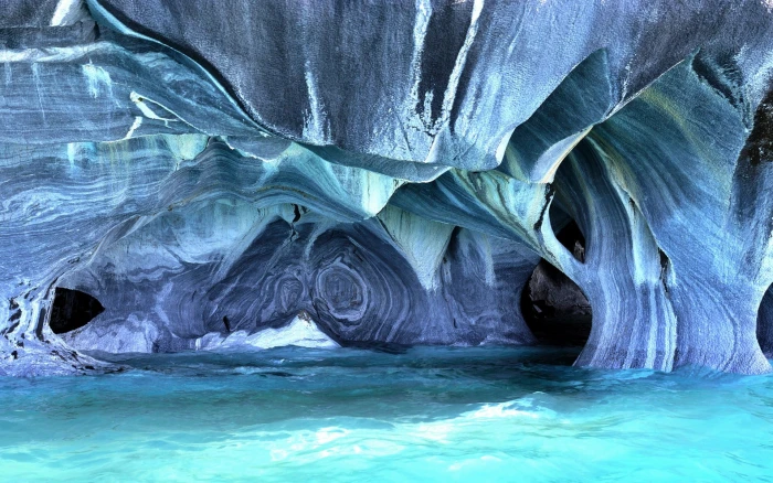 blue cave nature stones abstract rock marble Patagonia 2k