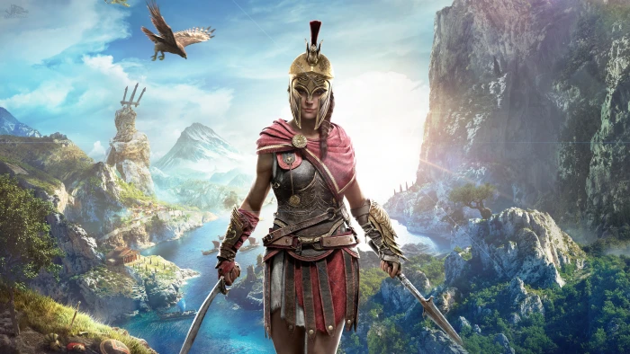 video games colorful warrior fantasy girl Kassandra Assassins Creed Odyssey 8 2k 4k
