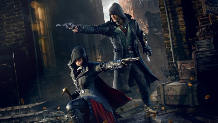 male and female holding gun wallpaper Assassin s Creed Syndicate 2k
