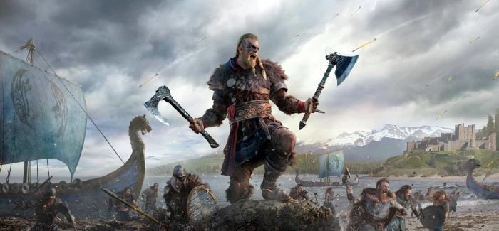 Vikings Ubisoft Assassin s Creed Valhalla Eivor axes video game art 2k 4k 5k 8k 10k
