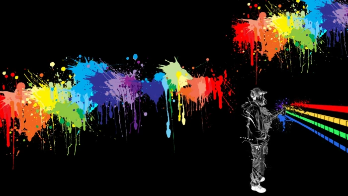 px black background Colorful digital art Graffiti Sports Wrestling HD Art 2k