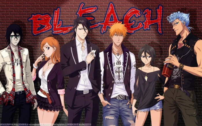 Bleach anime illustration Kurosaki Ichigo Kuchiki Rukia Ulquiorra Cifer 2k