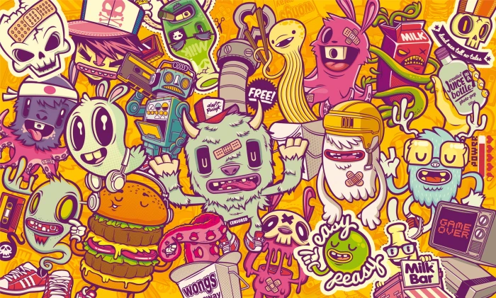 multicolored cartoon character illustration fantasy art sketches 75 2k