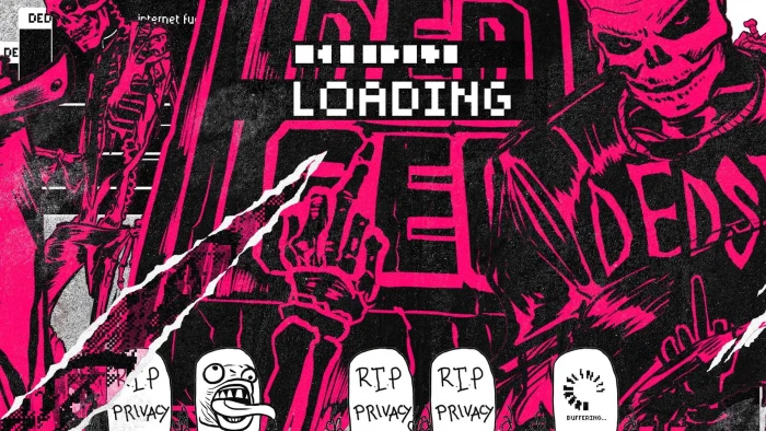 pink and black loading illustration Watch Dogs 2 2k