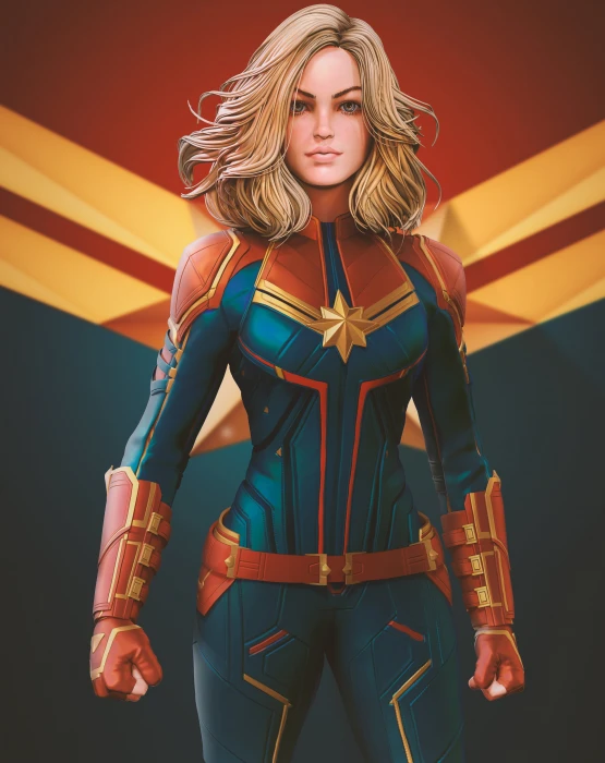 design Captain Marvel illustration superhero 2k