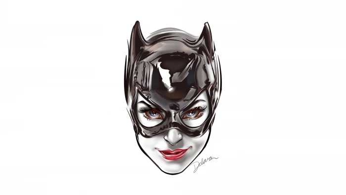 fantasy Batman minimalism blue eyes comics face digital art 2k 4k 5k 8k