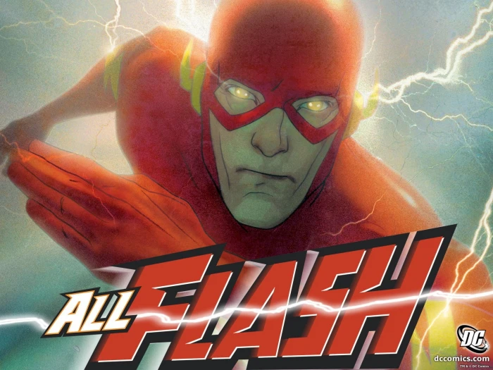 Flash superhero one person portrait front view looking at camera 2k