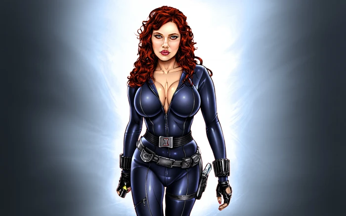 Marvel Black Widow illustration modern Scarlett Johansson art 2k