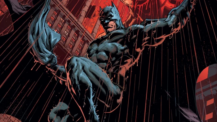 Red Rain Batman Costume Hero Comic Cloak Superhero Bruce Wayne 2k