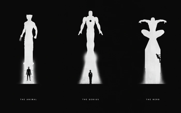 Avengers wallpaper silhouette of three Marvel Superheroes poster 2k