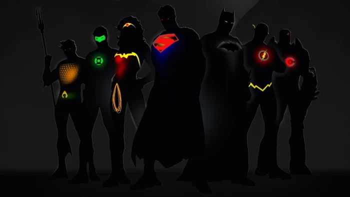 glow Wonder Woman Batman Green Lantern Superman superheroes 2k