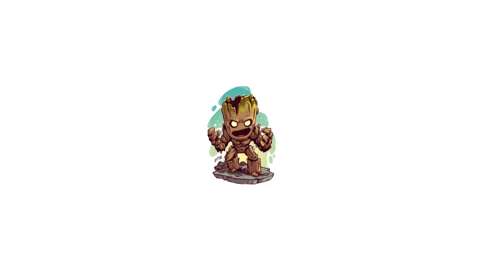 Marvel Cinematic Universe chibi minimalism Groot Comics 2k 4k