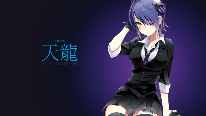 purple haired female anime character Kantai Collection Tenryuu KanColle 2k