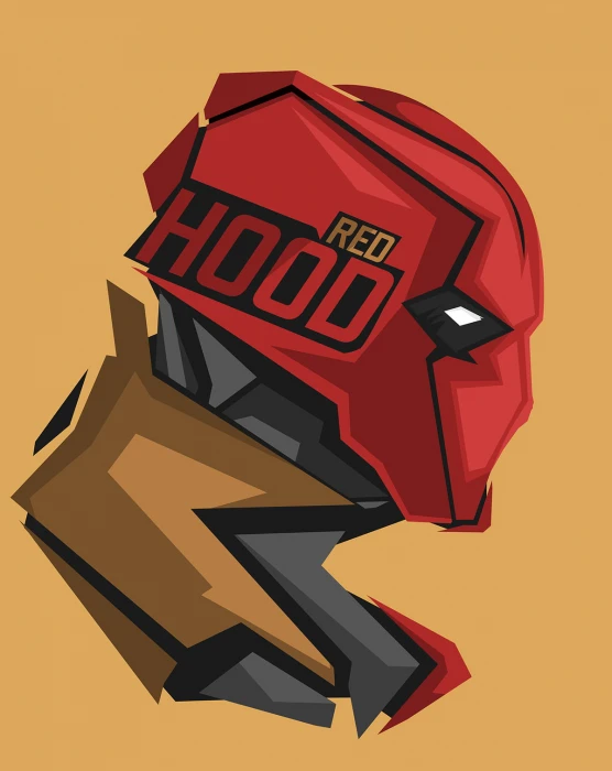 Red Hood yellow background superhero DC Comics