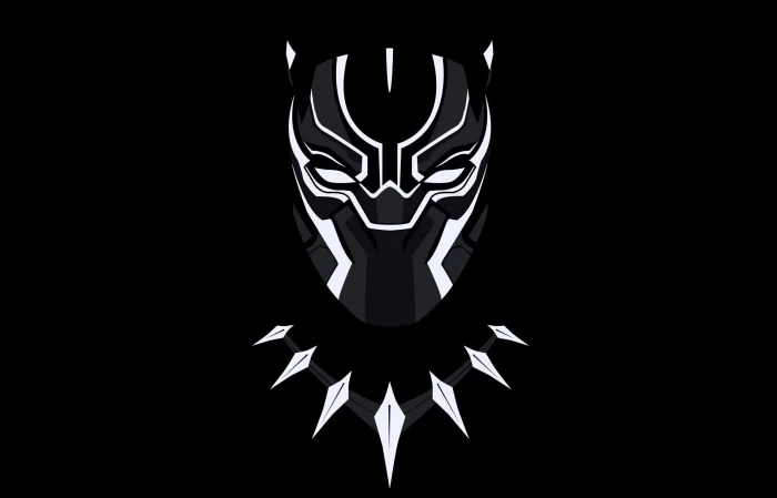 superhero minimalism black background Black Panther Marvel Comics 2k